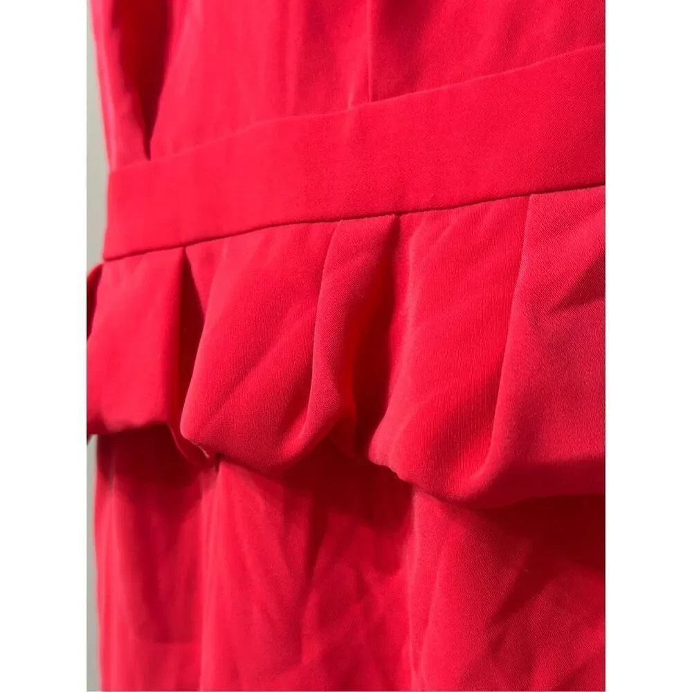 NWT Maje Paris Framboise Glue Red Peplum Sheath Women's Dress Large - Picture 3 of 13